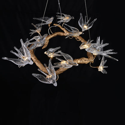 Glass Swallow Chandelier - Nuvé