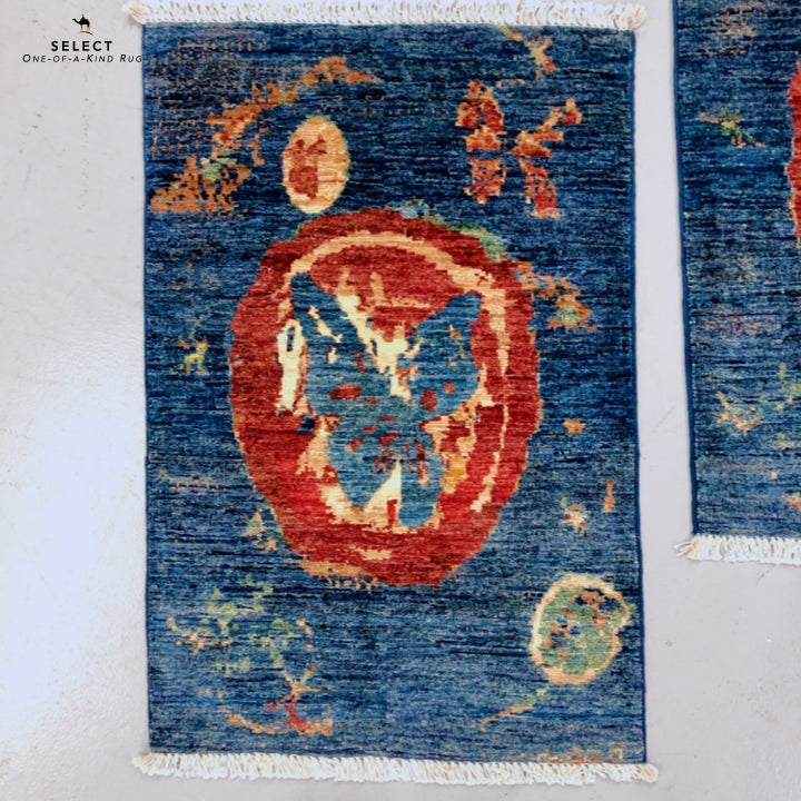 Afghan Butterfly  blue/red 2x3 - Nuvé