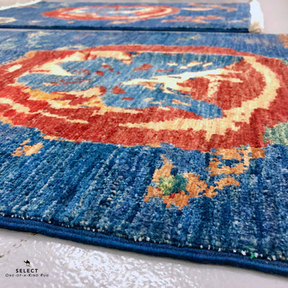 Afghan Butterfly  blue/red 2x3 - Nuvé