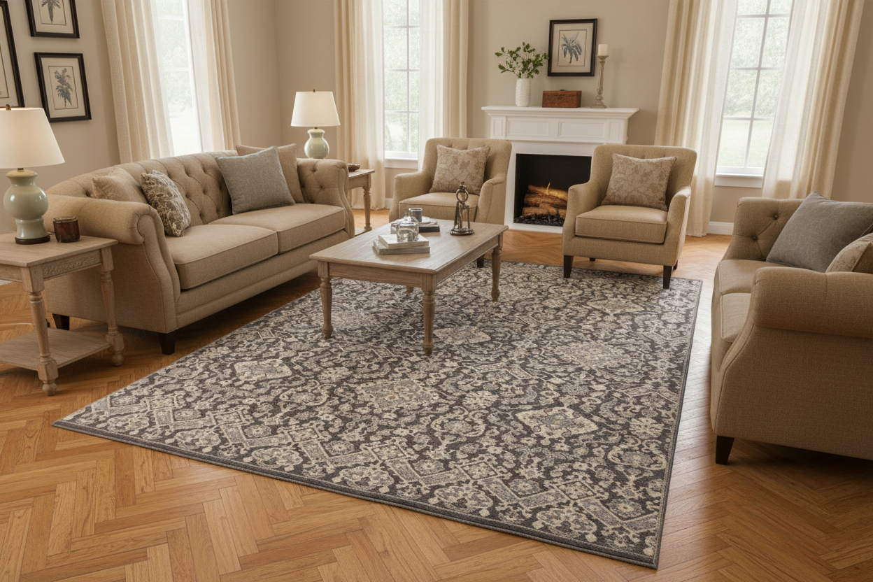 Transitional Design (6x9) dark gray/light blue