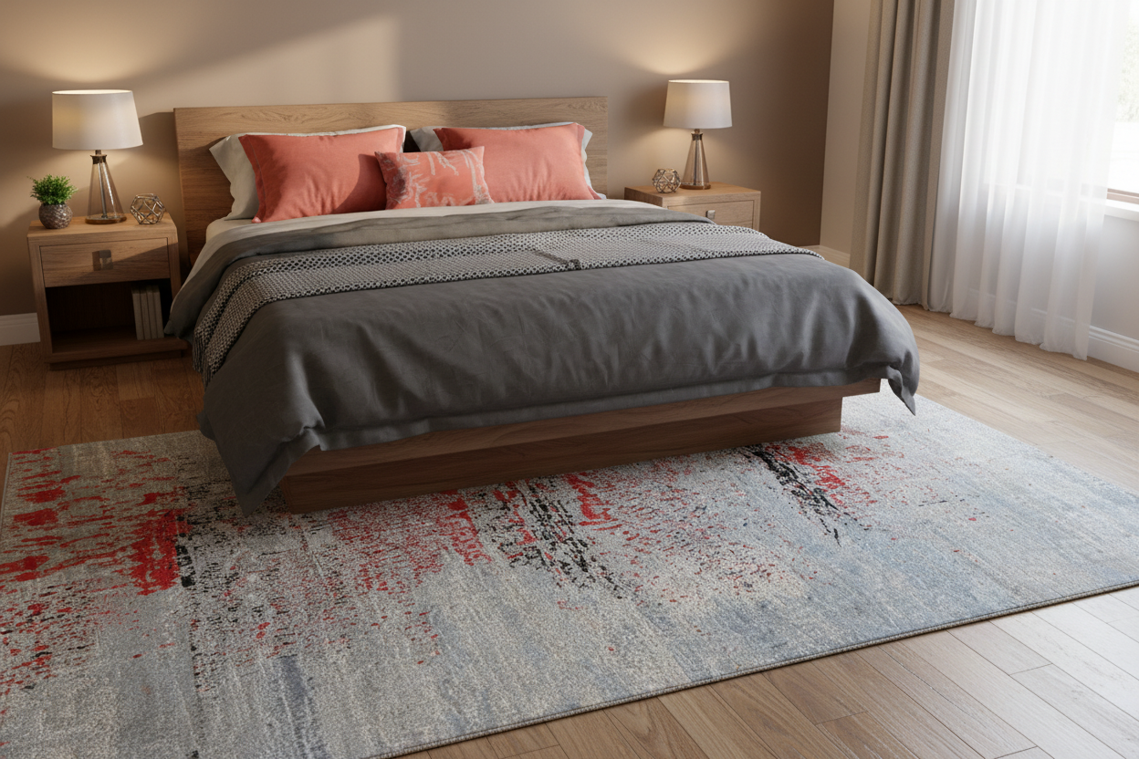 Contemporary Gabbeh (8'09"x11'02") aqua/coral