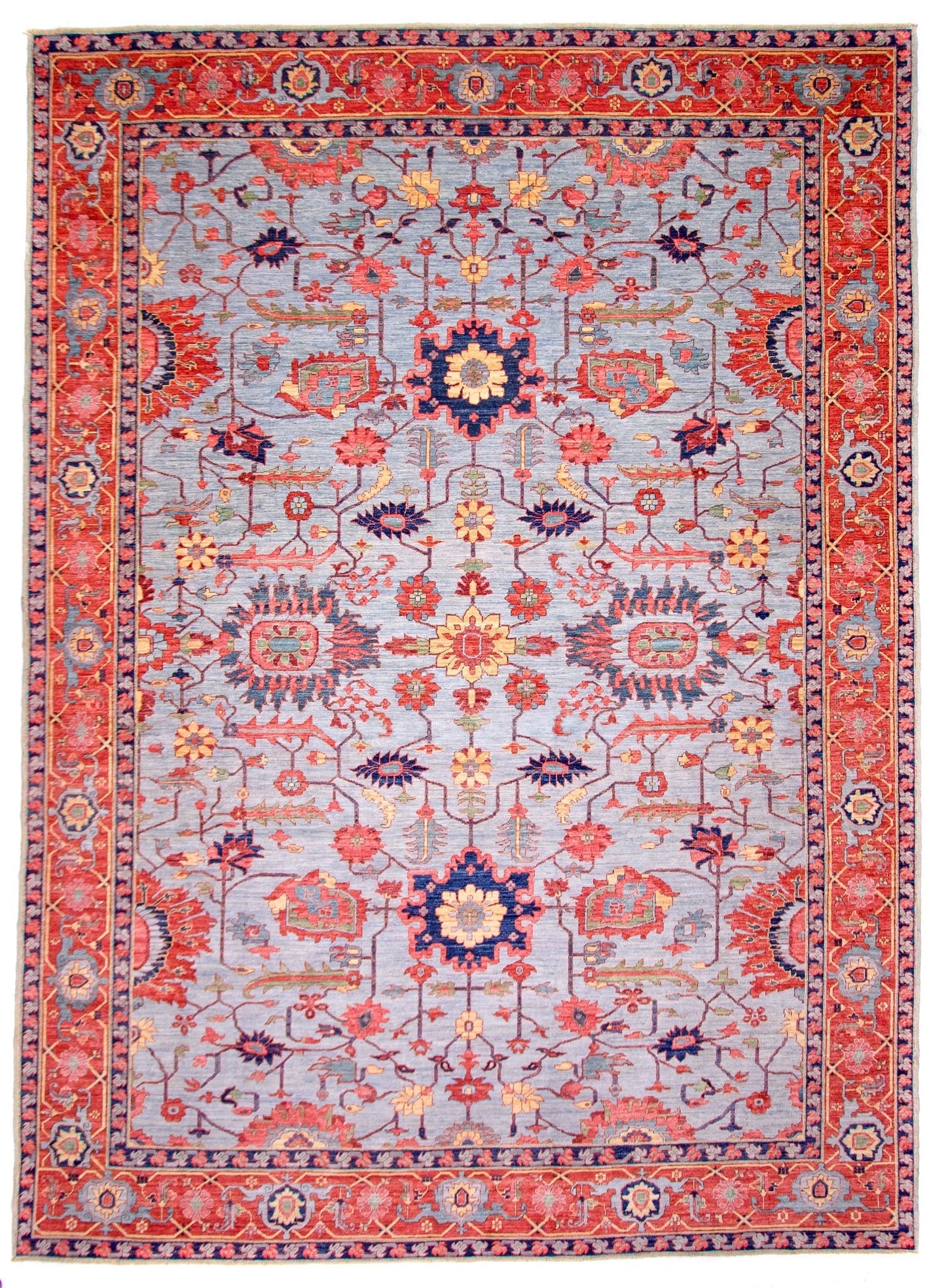 Afgahn Heriz (10'02"x14'00") lt.blue/red - Nuvé