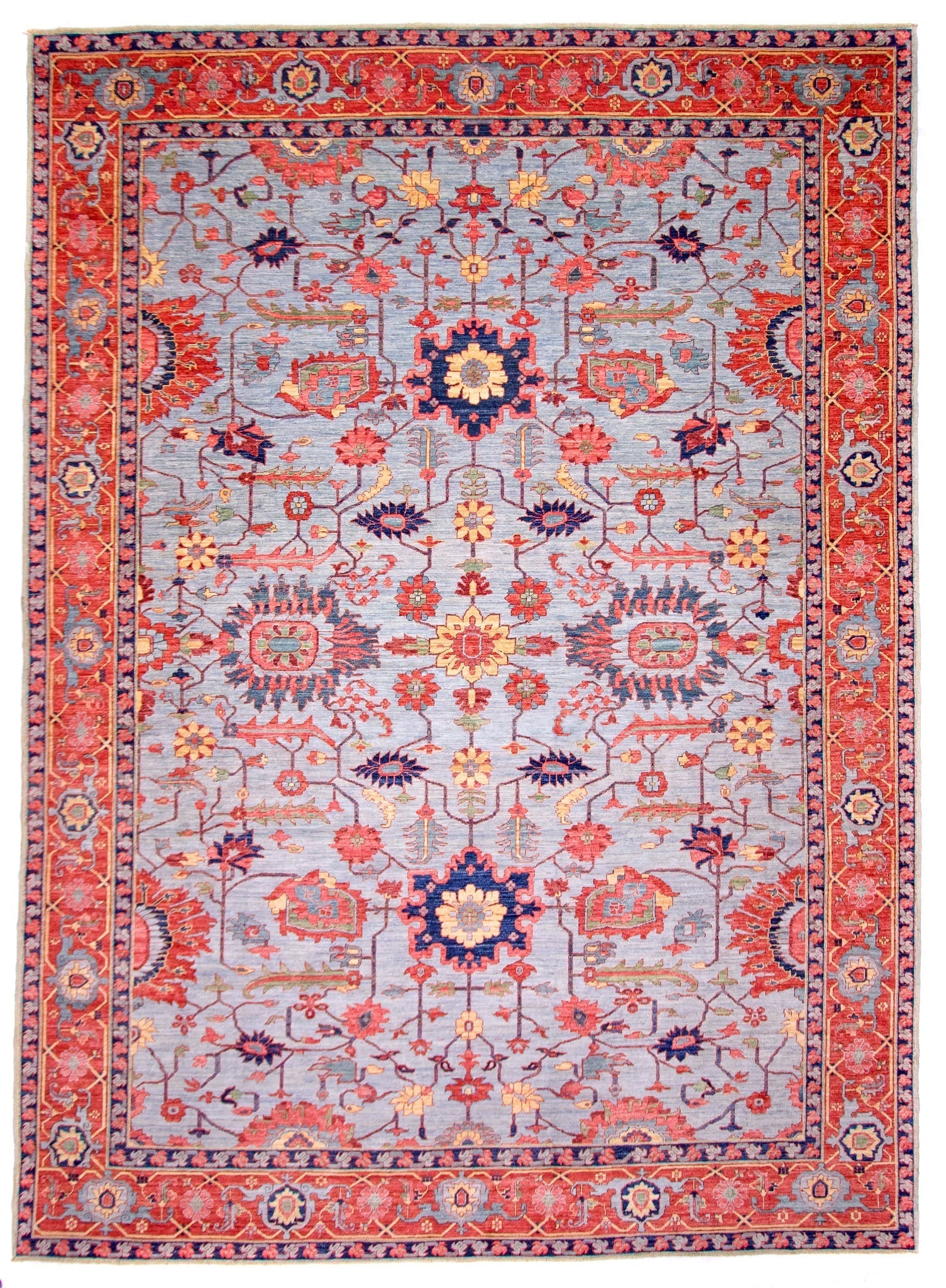 Afgahn Heriz (10'02"x14'00") lt.blue/red - Nuvé