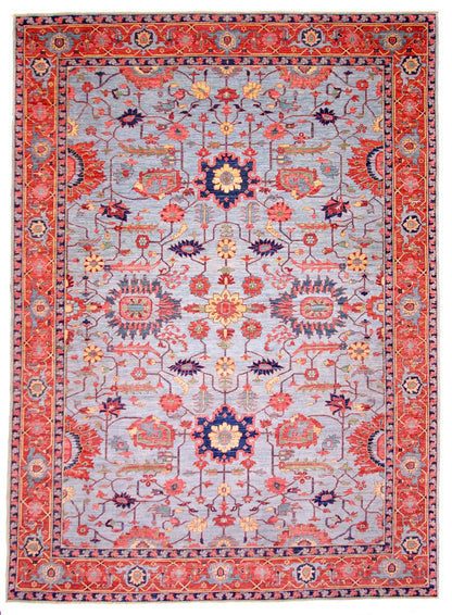 Afgahn Heriz (10'02"x14'00") lt.blue/red - Nuvé
