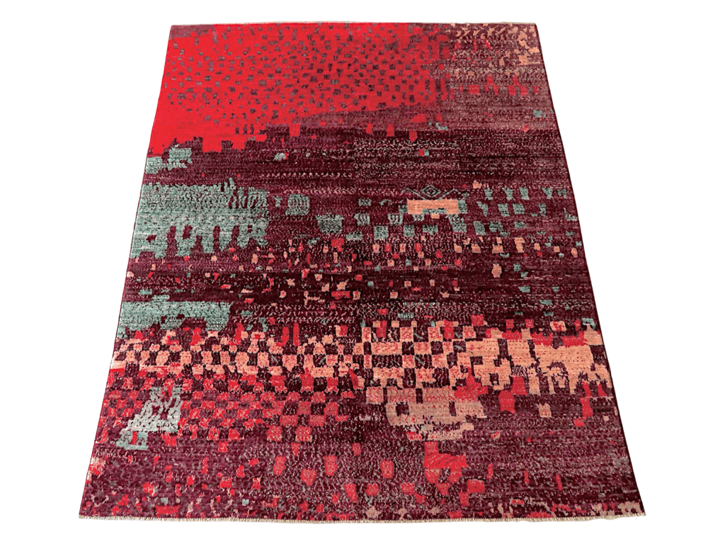 Contemporary Gabbeh (8'01"x10'00") dk.red/red - Nuvé