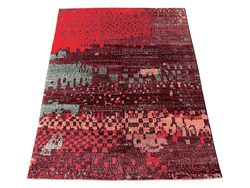 Contemporary Gabbeh (8'01"x10'00") dk.red/red - Nuvé