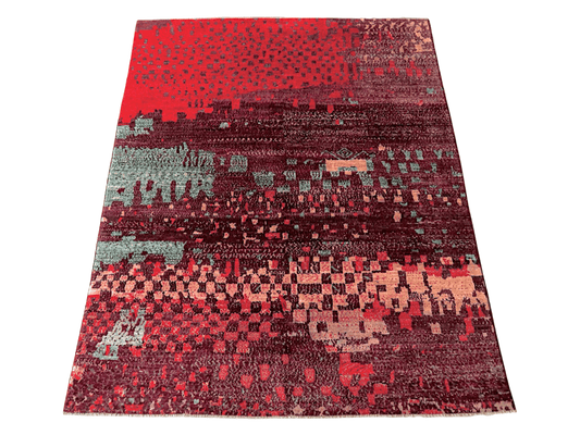 Contemporary Gabbeh (8'01"x10'00") dk.red/red - Nuvé