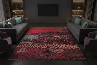 Contemporary Gabbeh (8'01"x10'00") dk.red/red