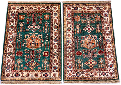 Super Kazak grn/ivory 3x4 - Nuvé