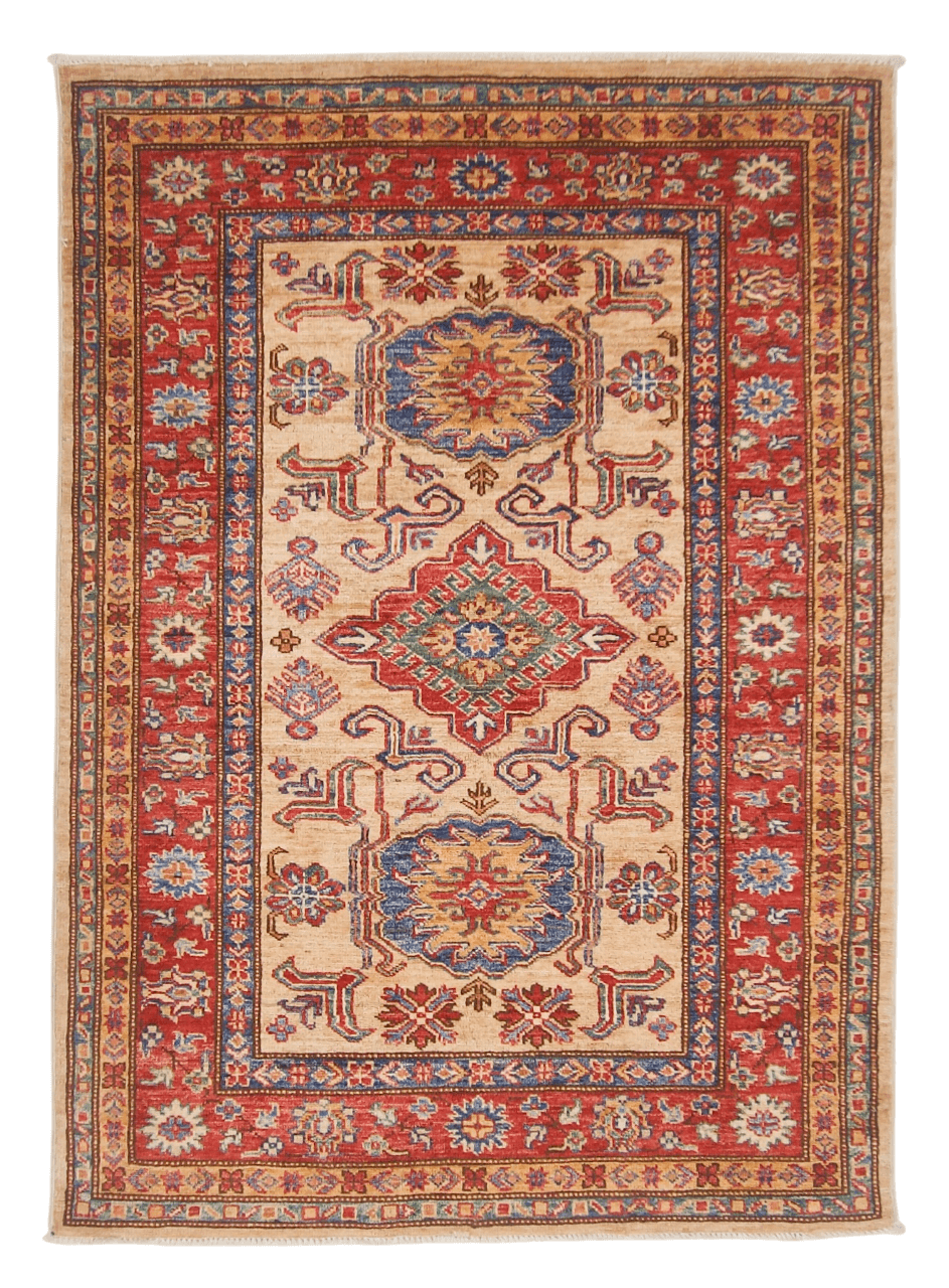 Super Kazak red/ivory 3'04"x4'08" - Nuvé