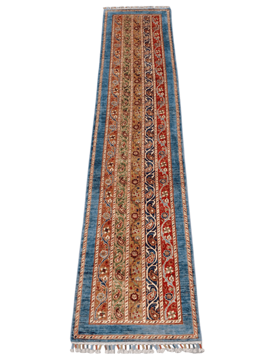 Turkish Shawl mt/blue 11' Runner - Nuvé