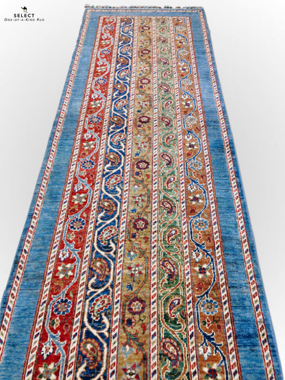 Turkish Shawl mt/blue 11' Runner - Nuvé