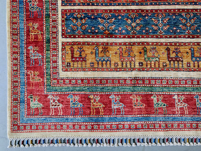 Gabbeh (5'11"x7'00") multistripe/red