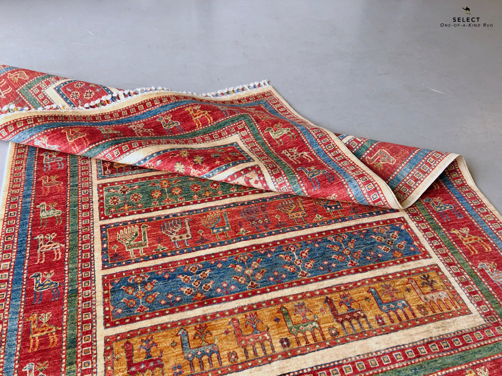 Gabbeh (5'11"x7'00") multistripe/red - Nuvé
