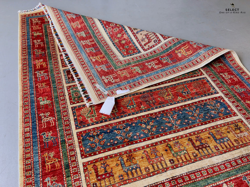 Gabbeh (5'11"x7'00") multistripe/red - Nuvé