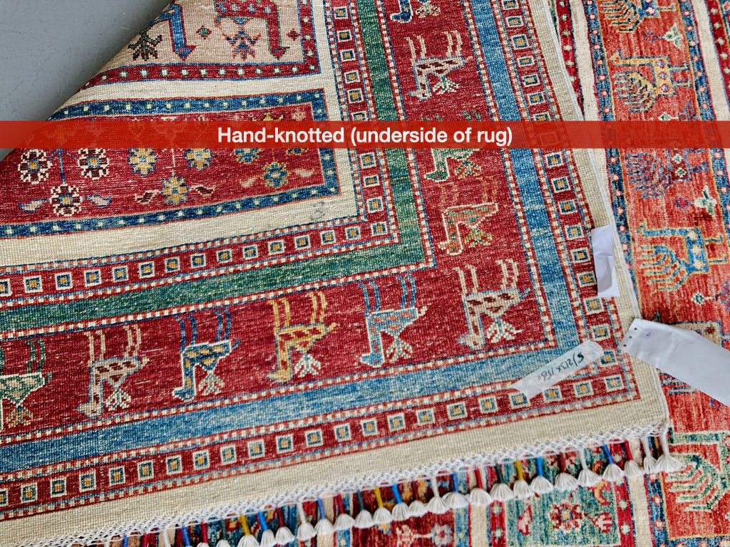 Gabbeh (5'11"x7'00") multistripe/red - Nuvé