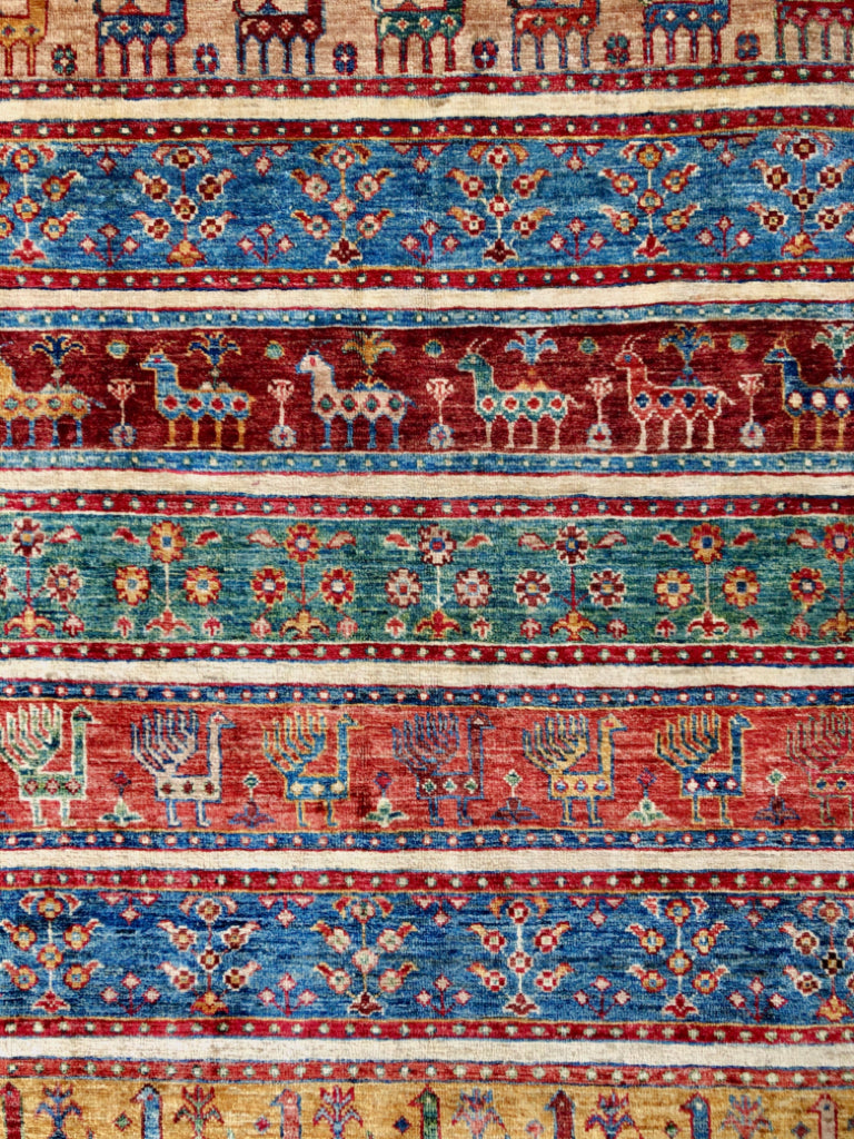 Gabbeh (5'11"x7'00") multistripe/red - Nuvé