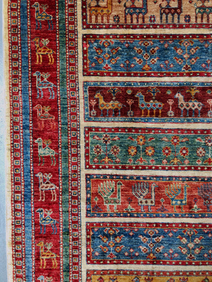 Gabbeh (5'11"x7'00") multistripe/red