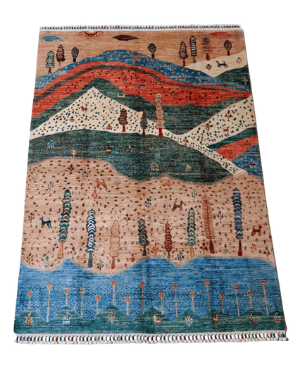 Folklore Gabbeh pch/blue 5x7 - Nuvé