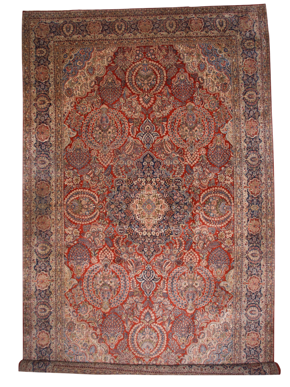 Antique Persian Kasvin (10'09"x17'08") red/navy - Nuvé