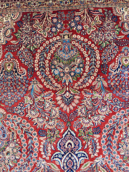 Antique Persian Kasvin (10'09"x17'08") red/navy - Nuvé