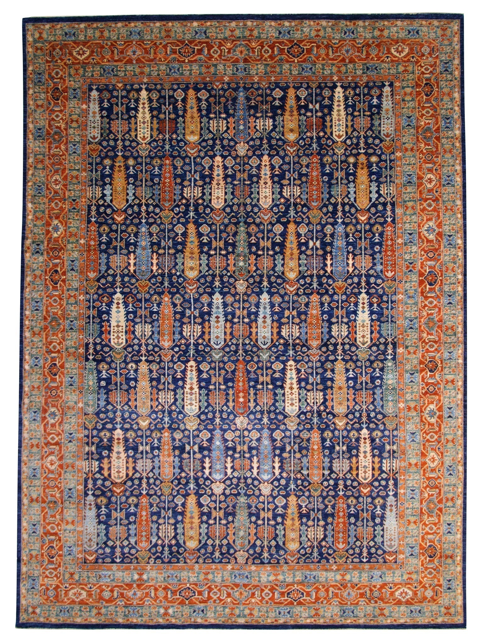 Afghan-Made Serapi (10'00"x13'10") navy/rust - Nuvé