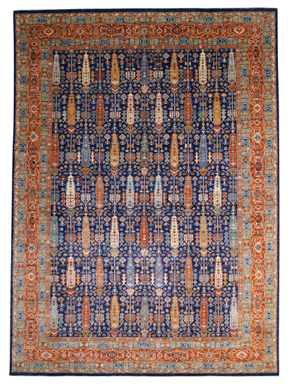 Afghan-Made Serapi (10'00"x13'10") navy/rust - Nuvé