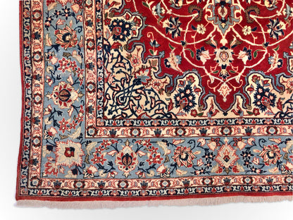 Vintage Persian Isfahan (4'11"x7'09") red/lt.blue - Nuvé