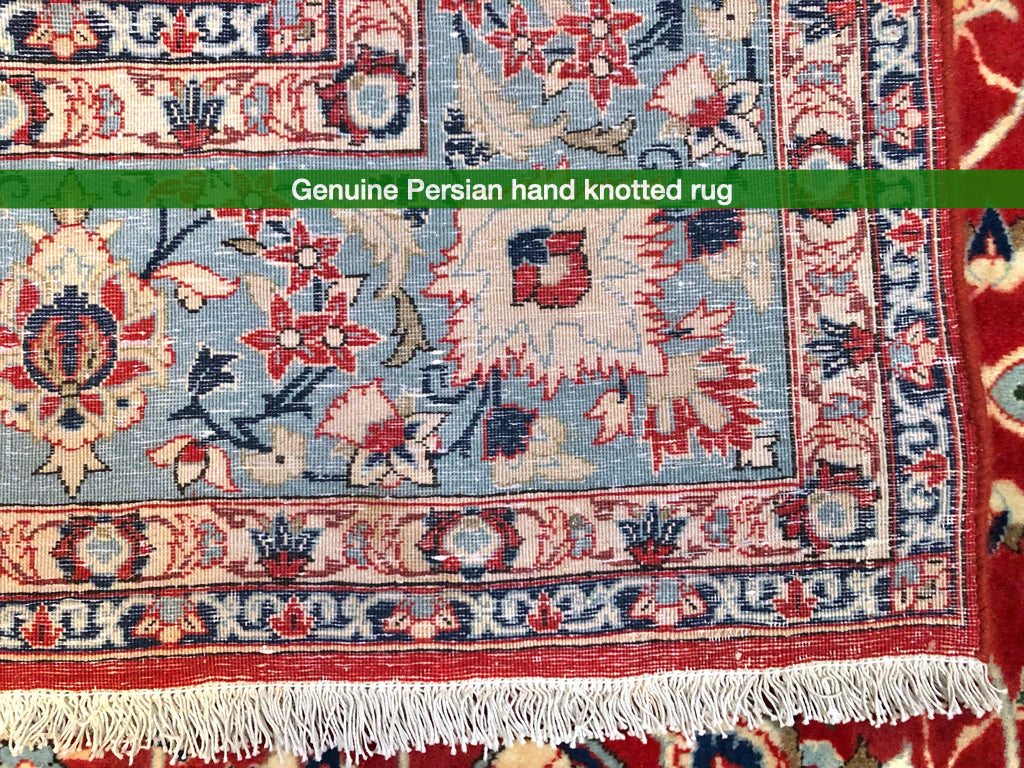 Vintage Persian Isfahan (4'11"x7'09") red/lt.blue - Nuvé