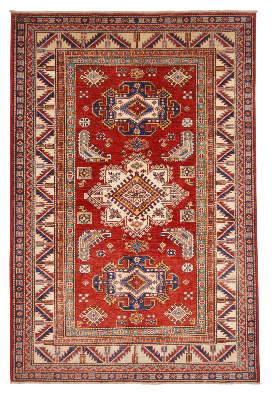 Super Kazak 4'00"x5'11" red/ivo - Nuvé