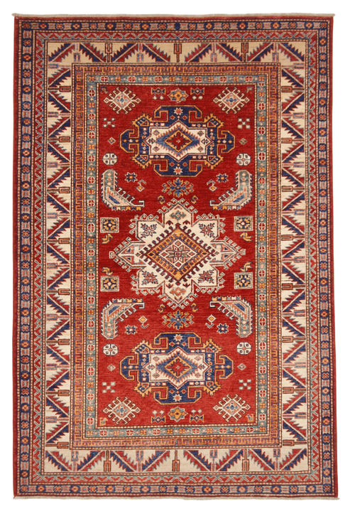 Super Kazak 4'00"x5'11" red/ivo - Nuvé