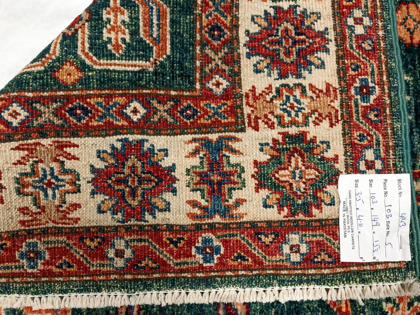 Super Kazak grn/ivory 3x5 - Nuvé