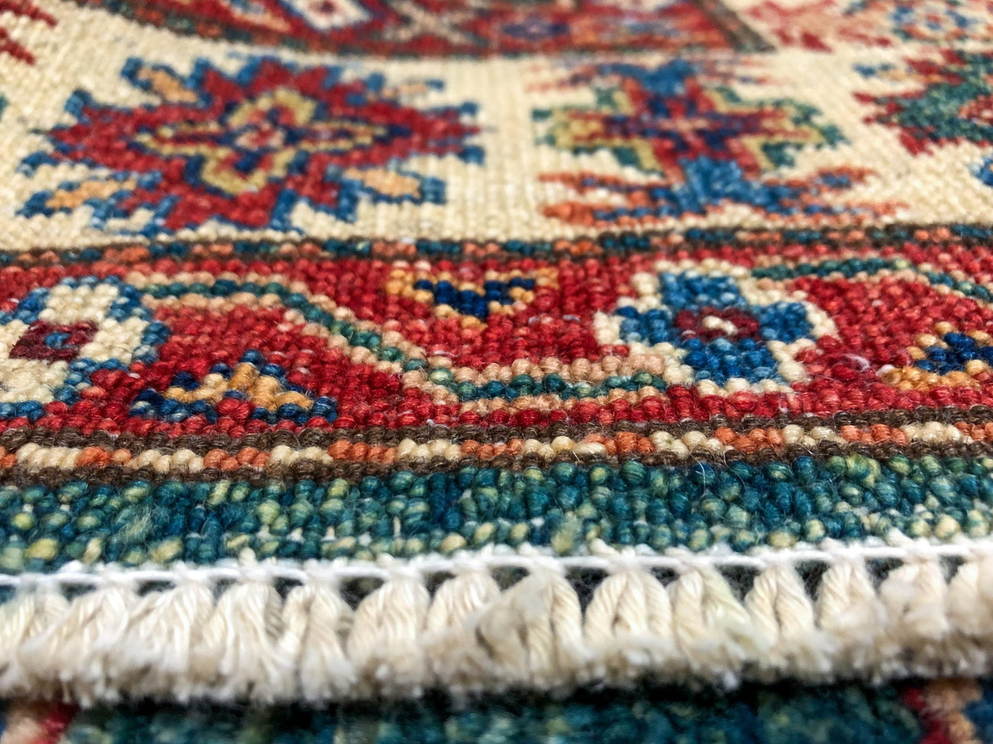 Super Kazak grn/ivory 3x5 - Nuvé