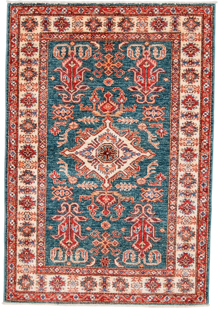 Super Kazak grn/ivory 3x5 - Nuvé