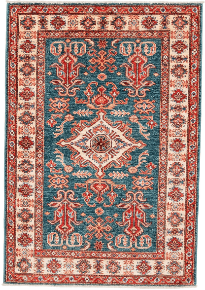 Super Kazak grn/ivory 3x5 - Nuvé