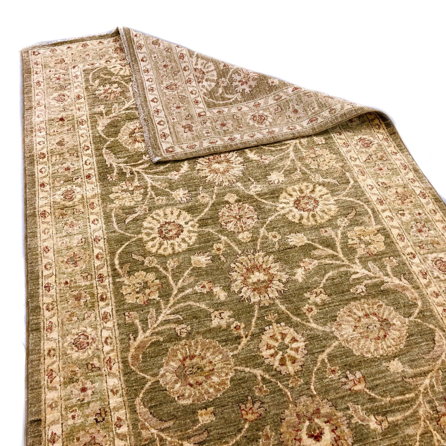 Chobi-Farahan (4'x10' Runner) green/gold