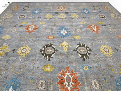 Afghan Oushak (10x14) gray