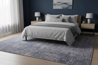 Contemporary wool/bamboo (8'00"x10'00") blue/gray