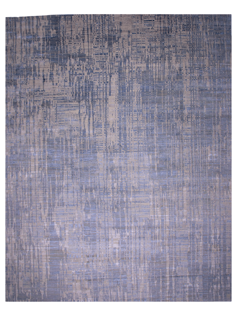 Carved, Contemporary Tibetan-Style 12x15 (blue/gray) - Nuvé