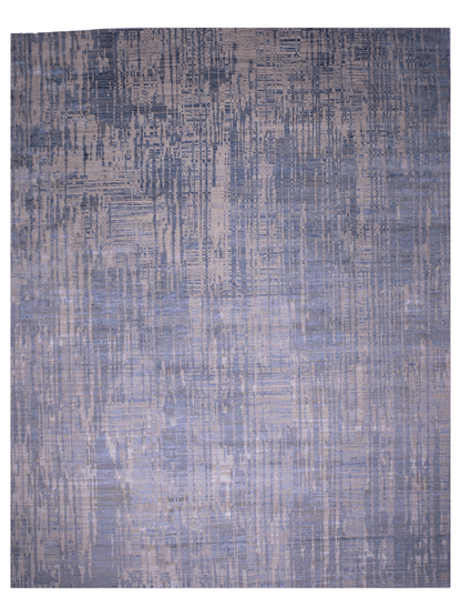Carved, Contemporary Tibetan-Style 12x15 (blue/gray) - Nuvé