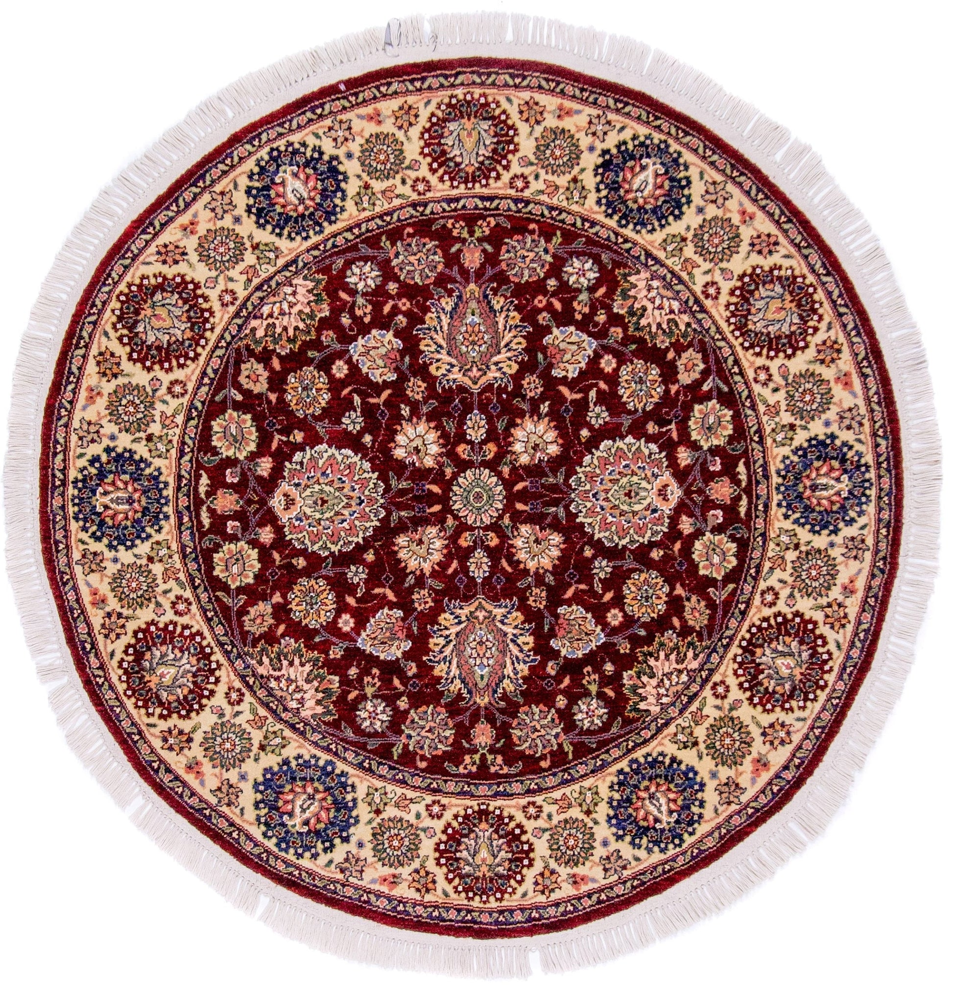Indo-Persian dkred/ivory 4' Round - Nuvé
