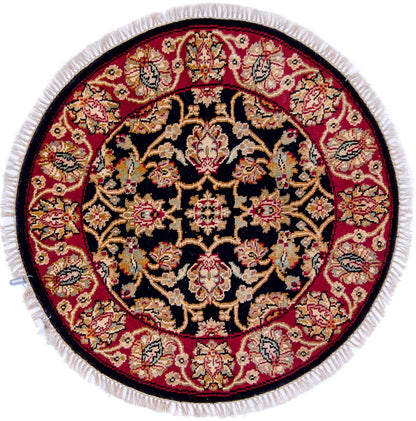 Indo-Persian blk/dkred 3' Round - Nuvé