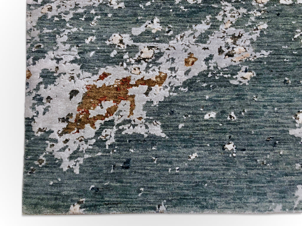 Textured Contemporary (7'11"x9'11") blue/rust - Nuvé