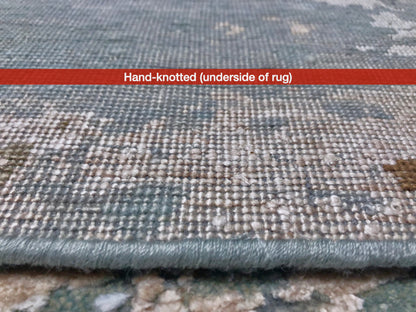 Textured Contemporary (7'11"x9'11") blue/rust - Nuvé