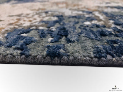 Textured Contemporary (7'11"x9'11") blue/rust - Nuvé