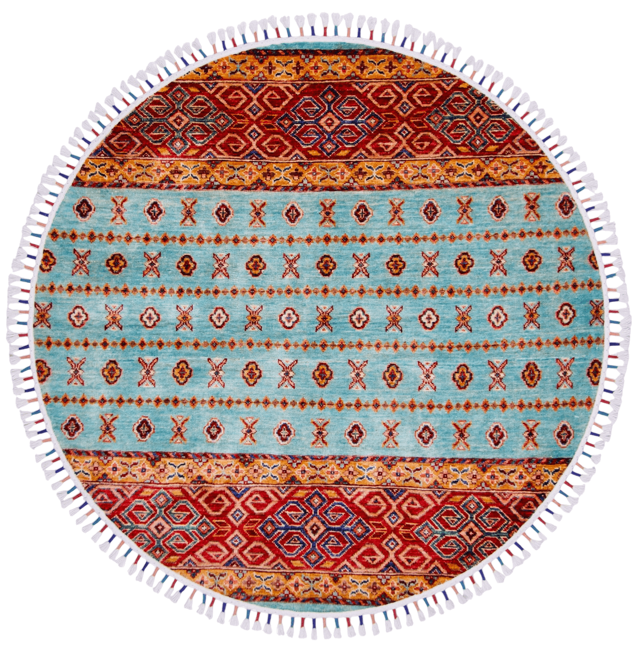 Khorjin (4' Round) aqu/red - Nuvé