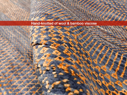 Durva Grass Design (10'01"x14'03") copper/blue-gray
