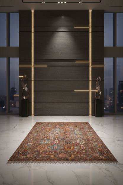 Khorjin (5'06"x7'08") camel/jewel tones