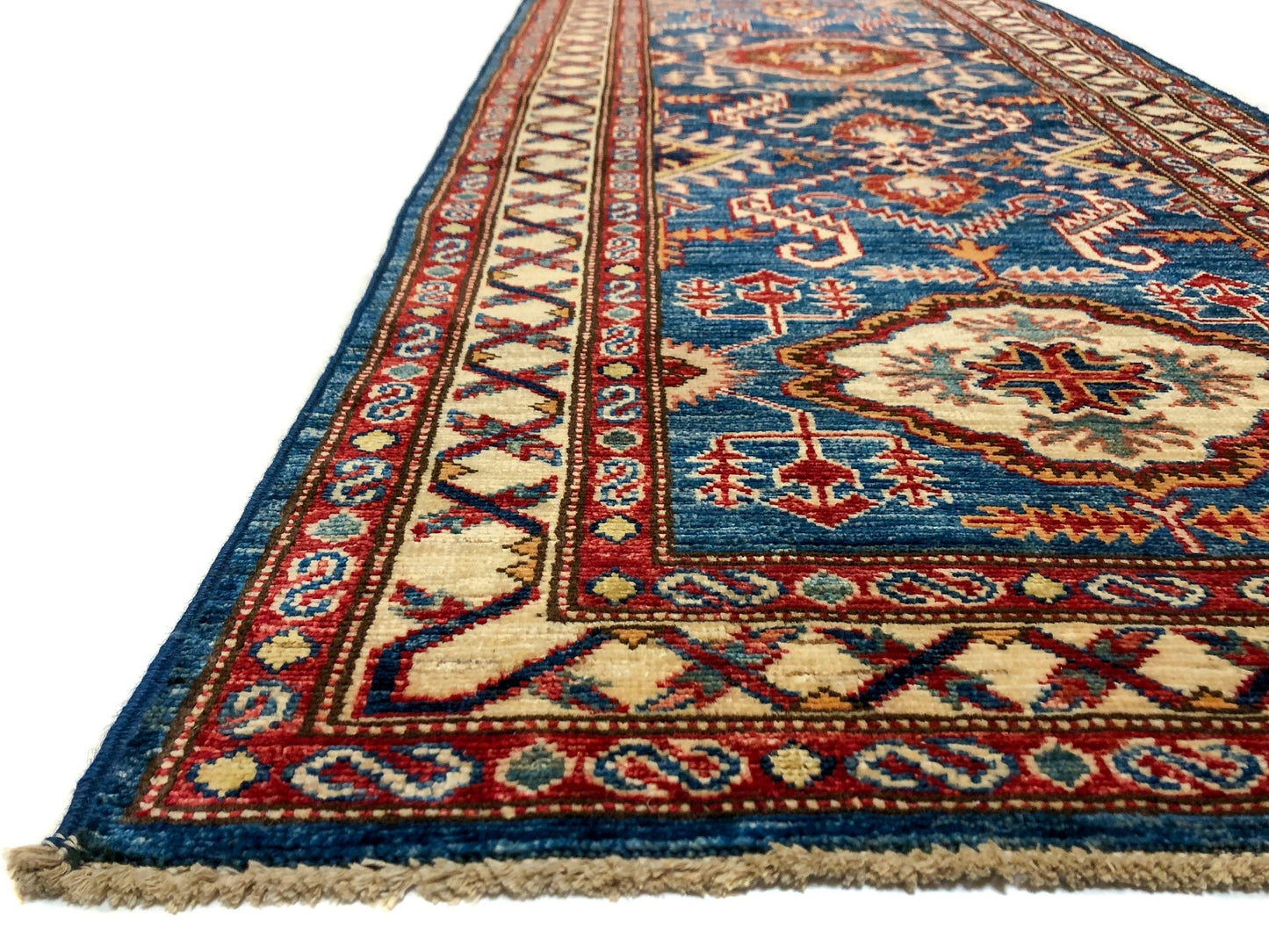 Super Kazak (17' Runner) blue/ivory - Nuvé