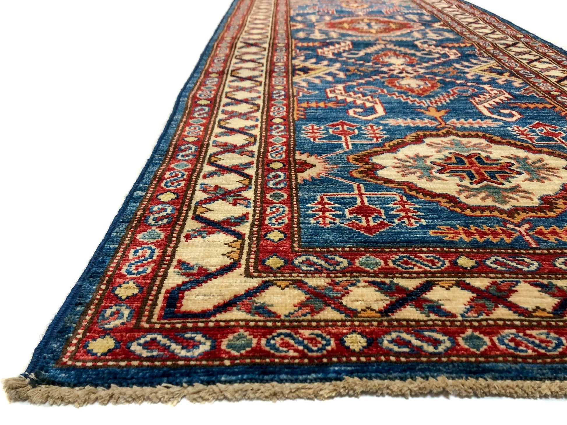 Super Kazak (17' Runner) blue/ivory - Nuvé